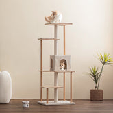 MWPO 63.8" Luxury Modern Wood Cat Tree WS7000